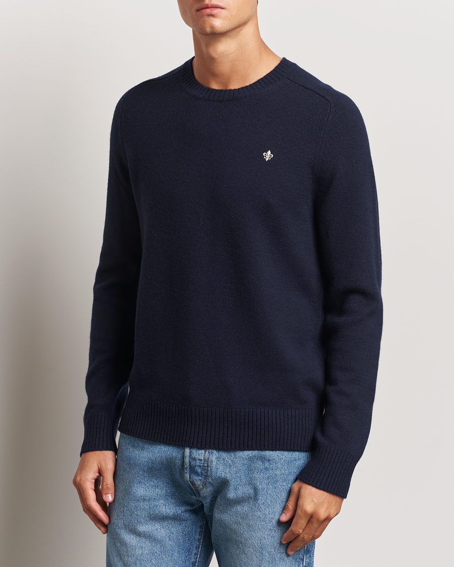 Hombres |  | Morris | Hertford Merino Crew Neck Navy