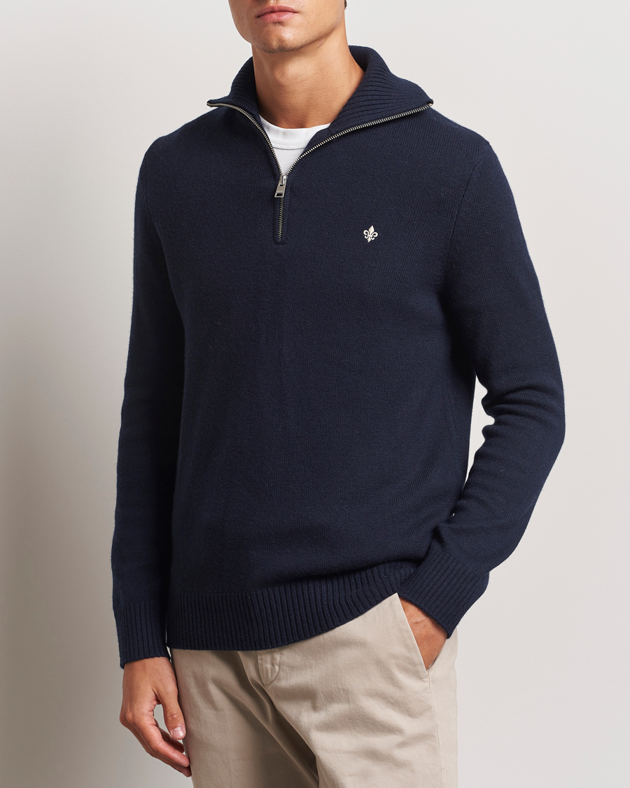 Hombres |  | Morris | Hertford Merino Half Zip Navy