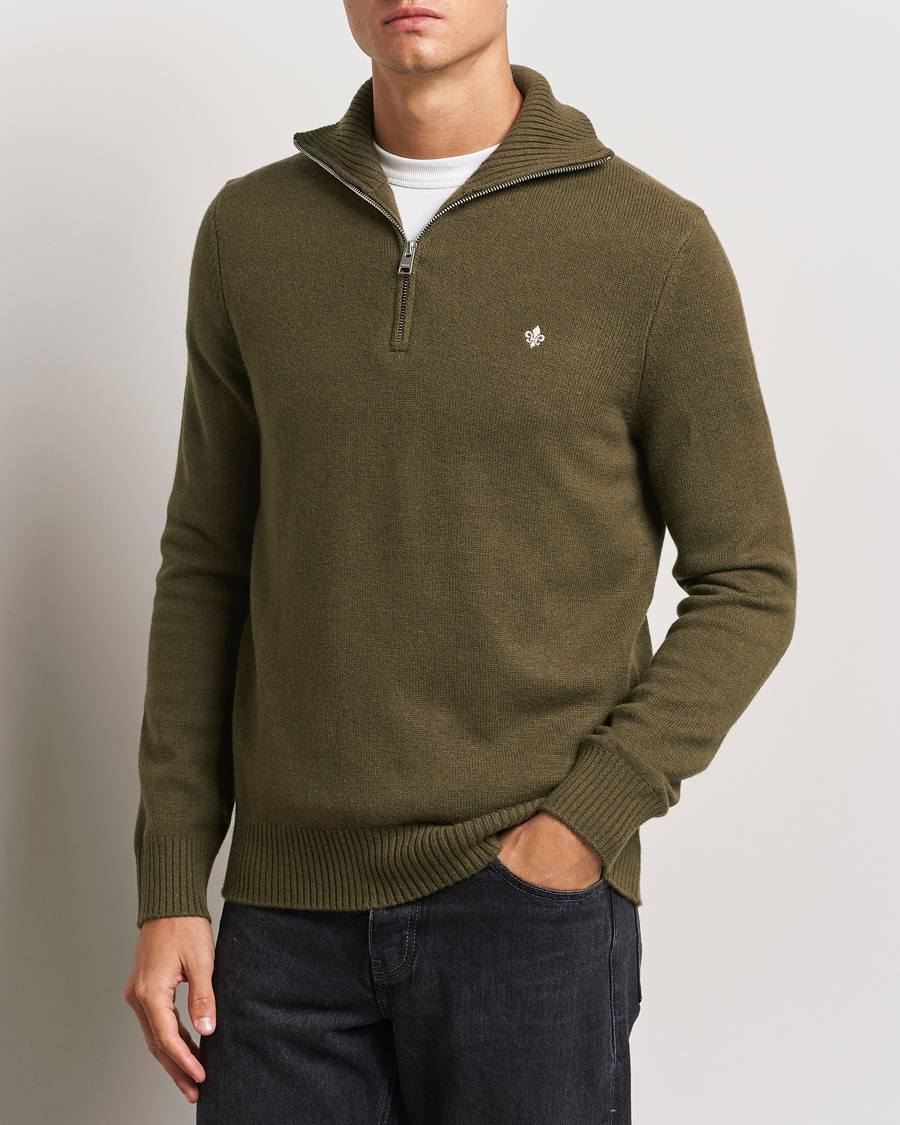 Hombres |  | Morris | Hertford Merino Half Zip Olive