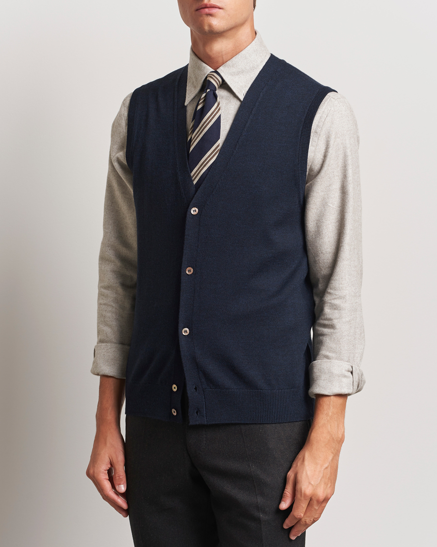 Hombres |  | Morris | Merino Slipover Vest Navy