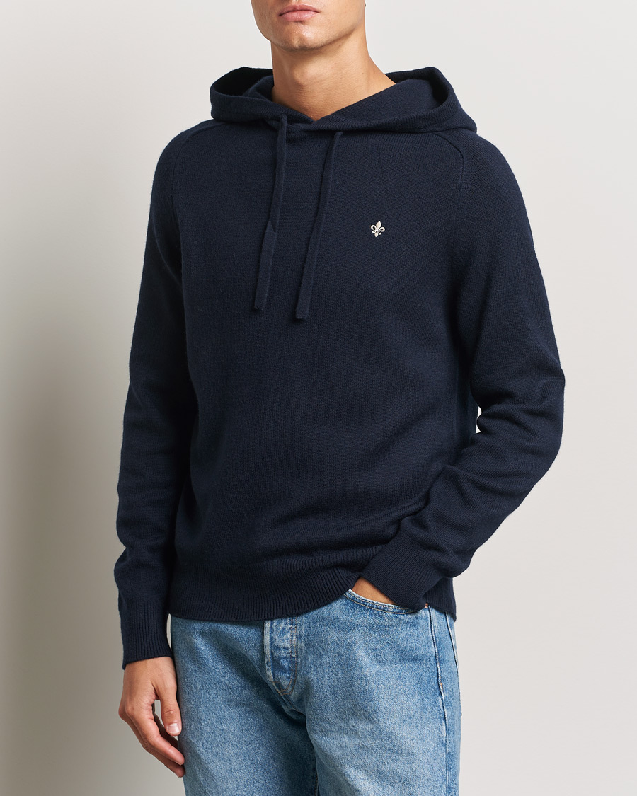 Hombres |  | Morris | Hertford Merino Hoodie Navy