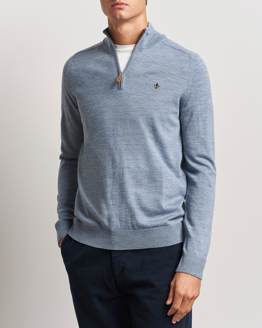 Hombres |  | Morris | John Merino Half Zip Light Blue