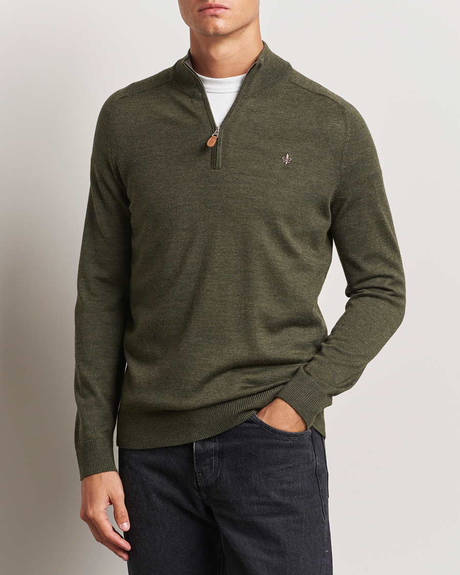 Hombres |  | Morris | John Merino Half Zip Olive