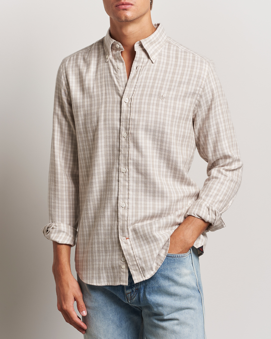 Hombres |  | Morris | Soft Check Flannel Shirt Khaki