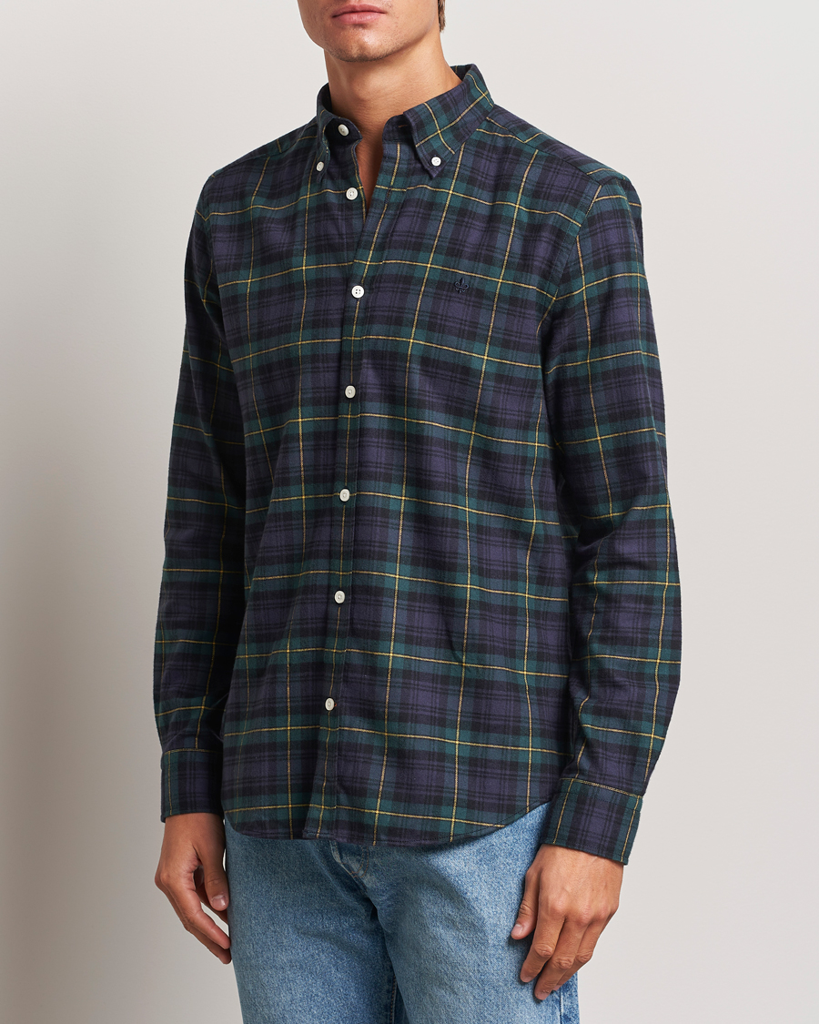 Hombres |  | Morris | Flannel Tartan Shirt Navy