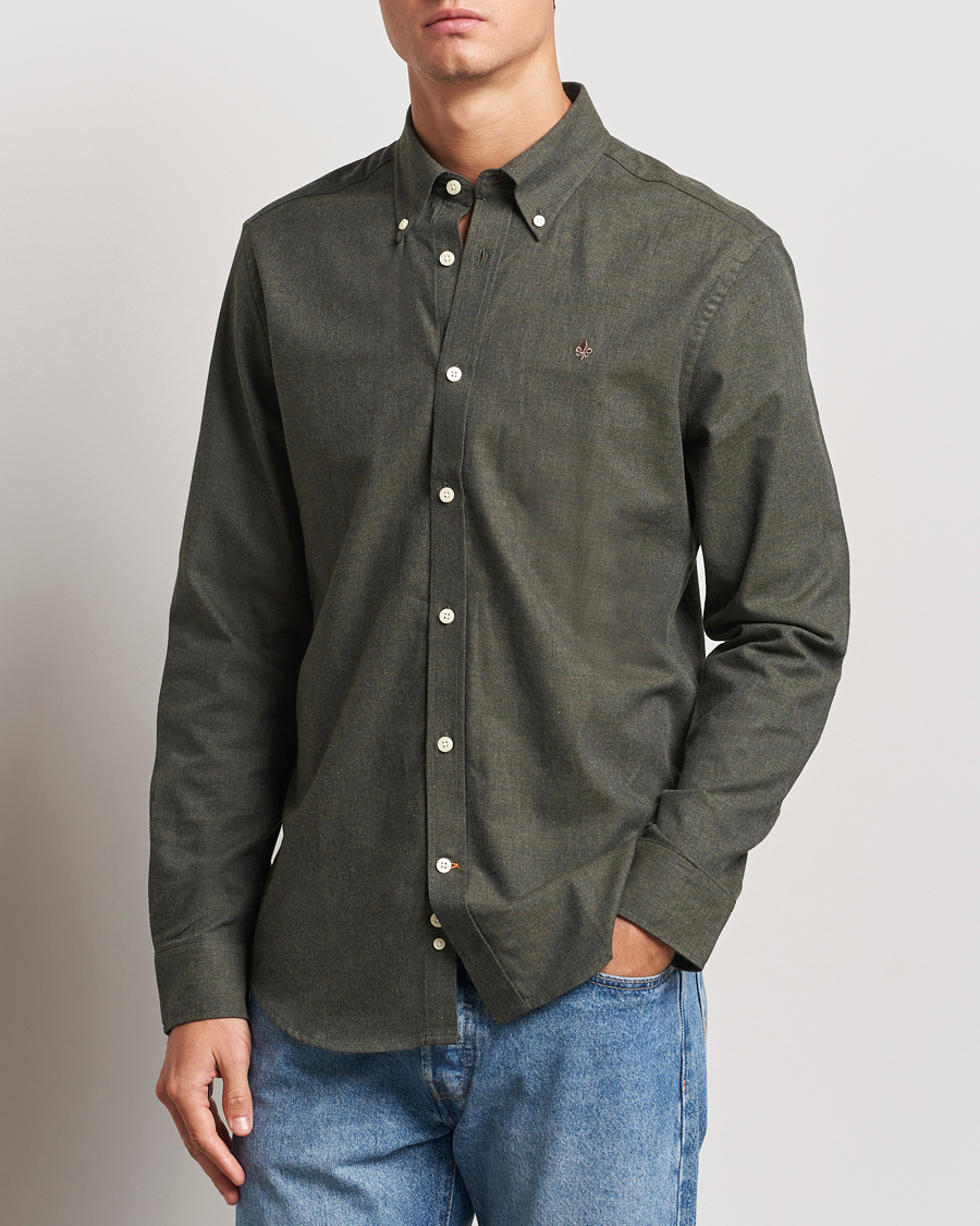 Hombres |  | Morris | Watts Flannel Shirt Olive