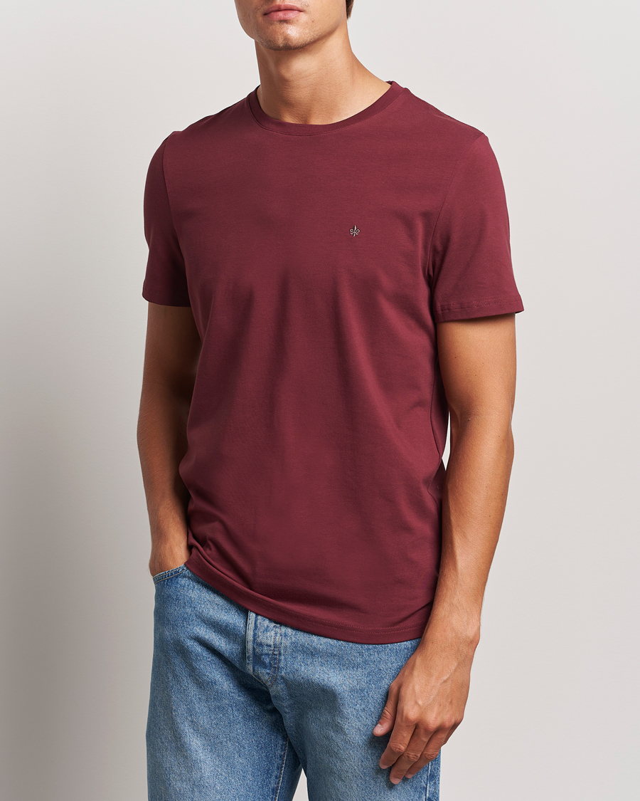 Hombres |  | Morris | James Crew Neck Tee Wine Red