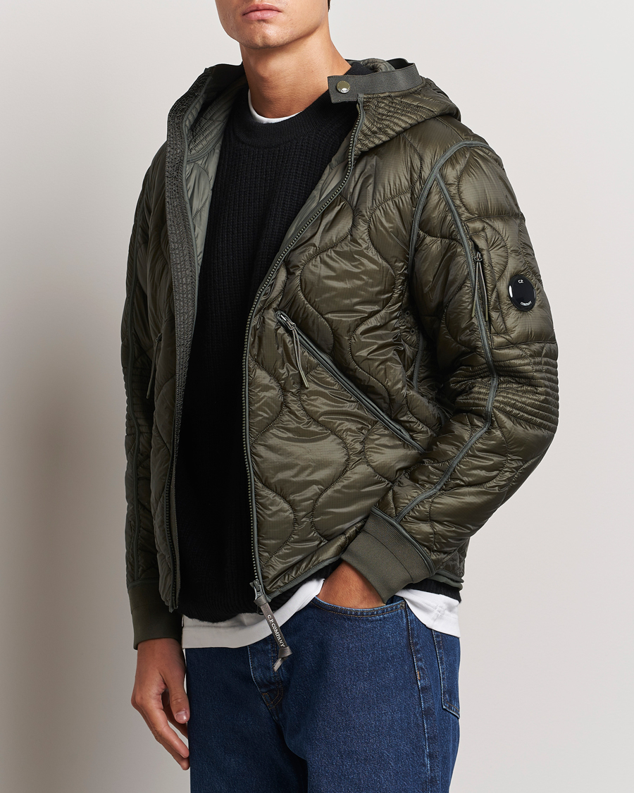 Hombres |  | C.P. Company | Primaloft Quilted Hood Jacket Green