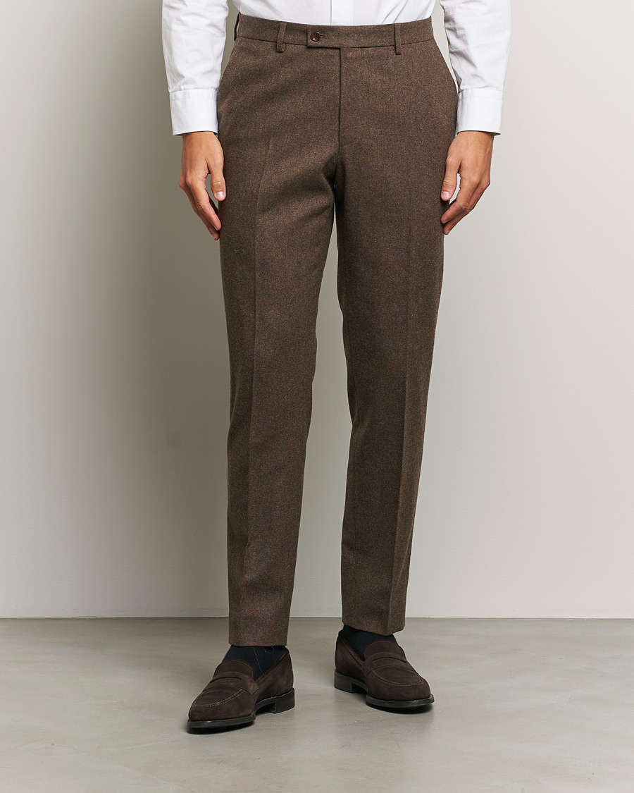 Hombres |  | Morris Heritage | Flannel Suit Trousers Brown