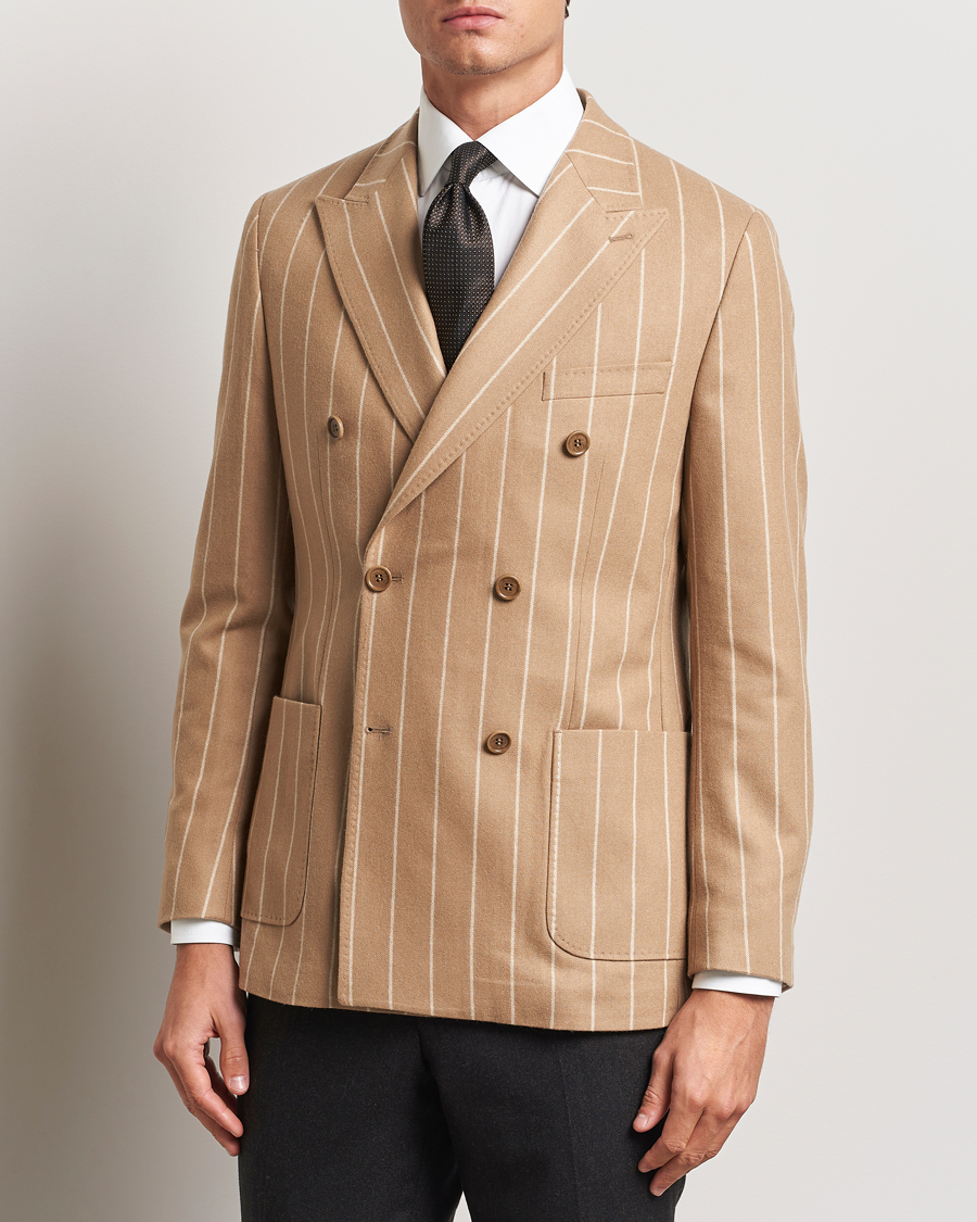 Hombres |  | Morris Heritage | Cashmere Pinstripe DB Blazer Camel