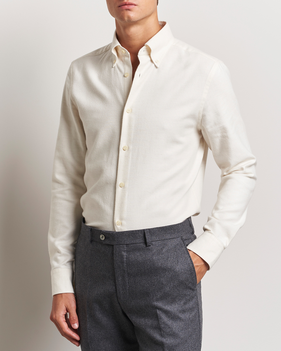 Hombres |  | Morris Heritage | Soft Lama Slim Fit Shirt Off White