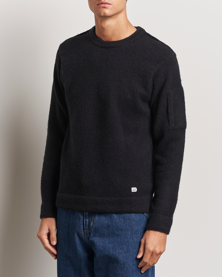 Hombres |  | C.P. Company | Alpaca Soft Knitted Crewneck Black