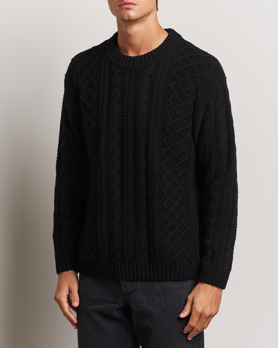 Hombres |  | C.P. Company | Heavy Knitted Lambswool Crewneck Black