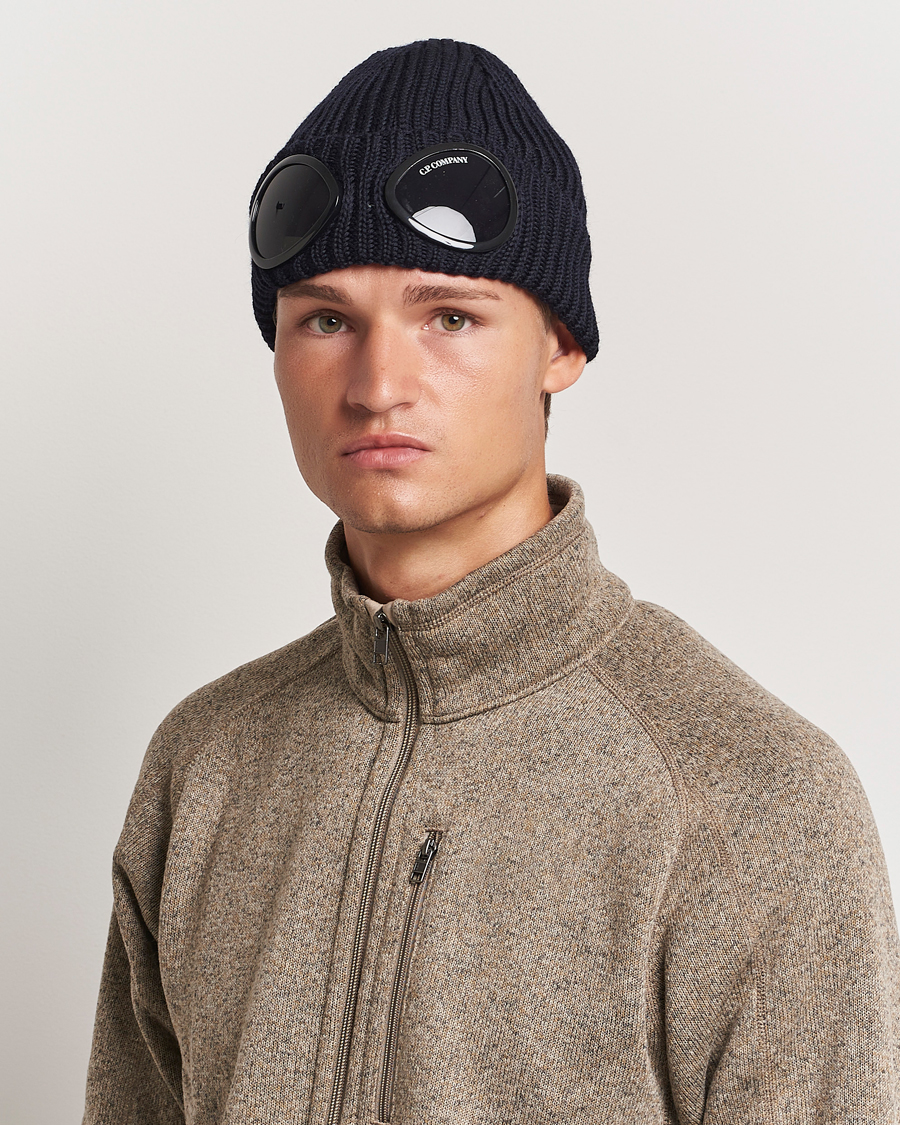 Hombres | Gorros | C.P. Company | Knitted Merino Goggle Beanie Navy