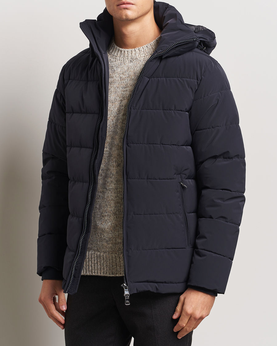 Hombres |  | Oscar Jacobson | Hooded Puffer Jacket Navy