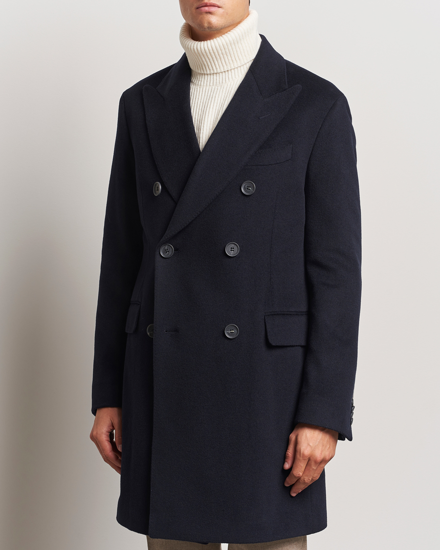 Hombres |  | Oscar Jacobson | Silvain DB Wool/Cashmere Coat Navy