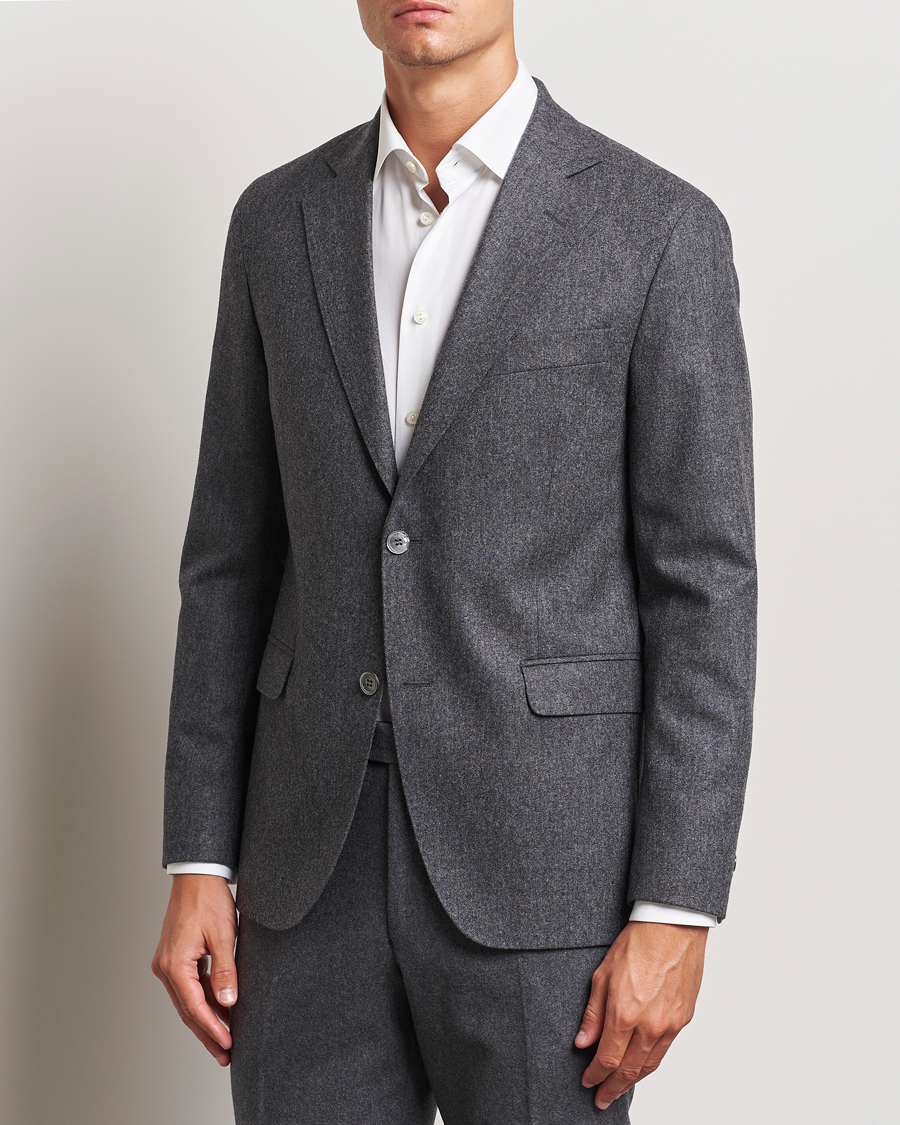 Hombres |  | Oscar Jacobson | Fogerty Flannel Blazer Dark Grey