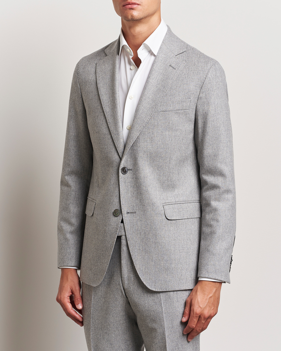 Hombres | Business casual | Oscar Jacobson | Fogerty Flannel Blazer Light Grey