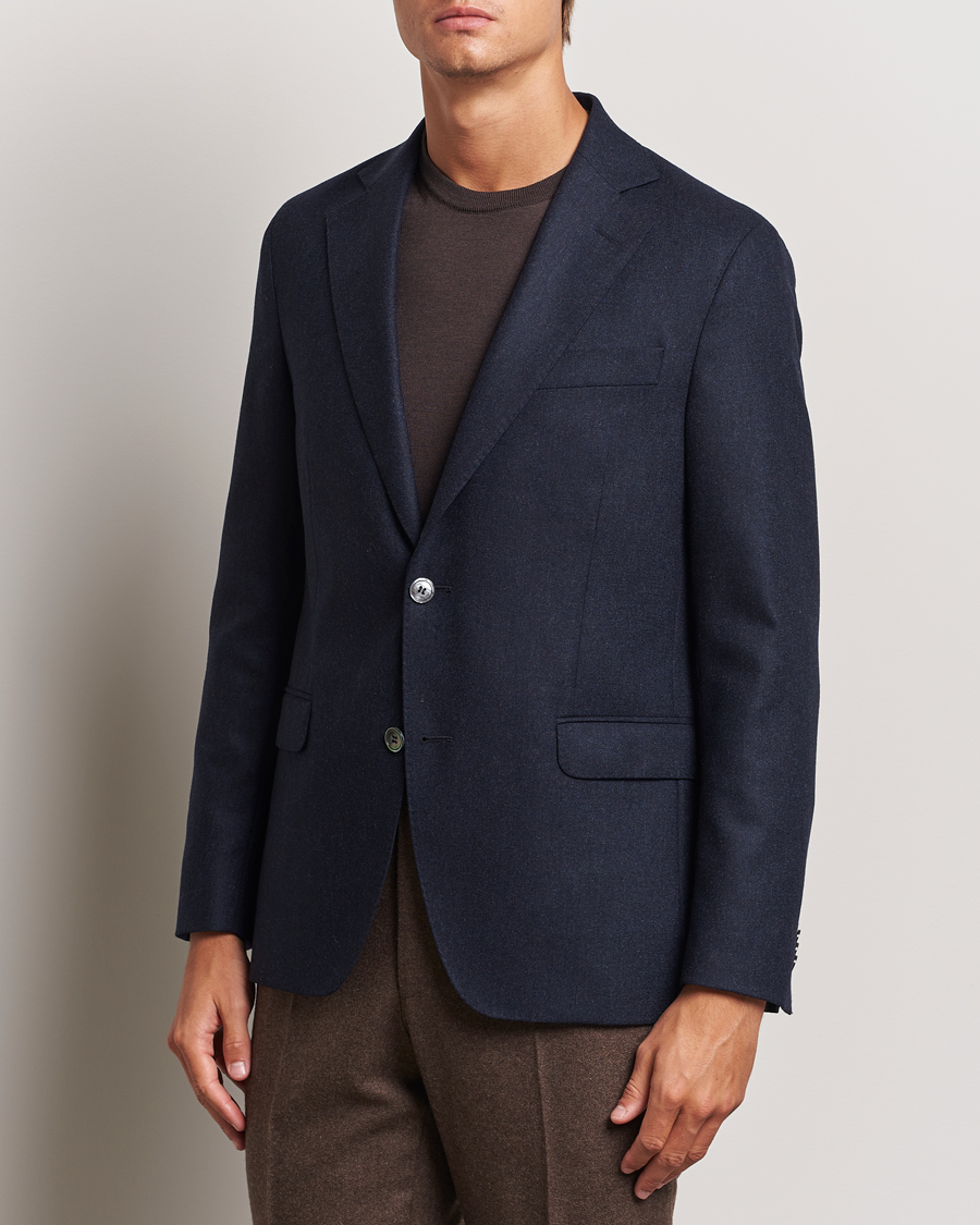 Hombres | Business & Beyond - Formal | Oscar Jacobson | Fogerty Flannel Blazer Navy