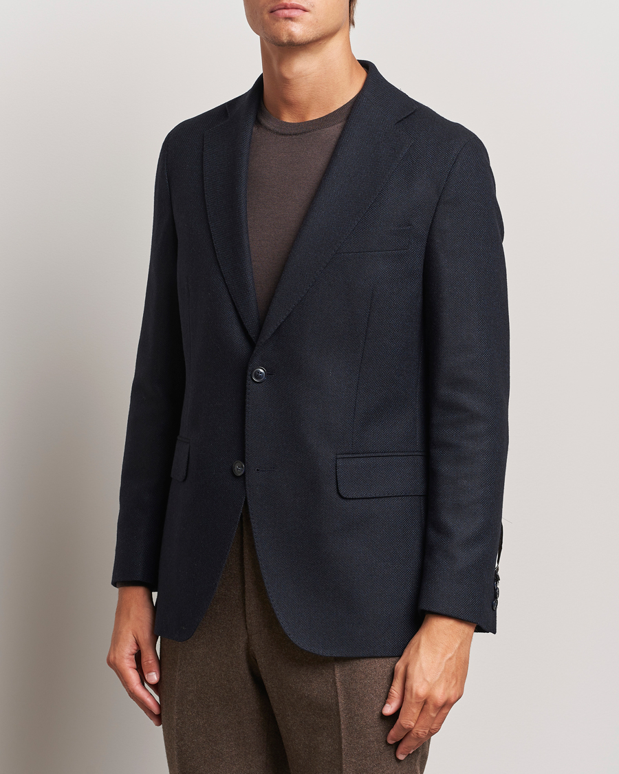 Hombres |  | Oscar Jacobson | Fogerty Wool Hopsack Blazer Navy