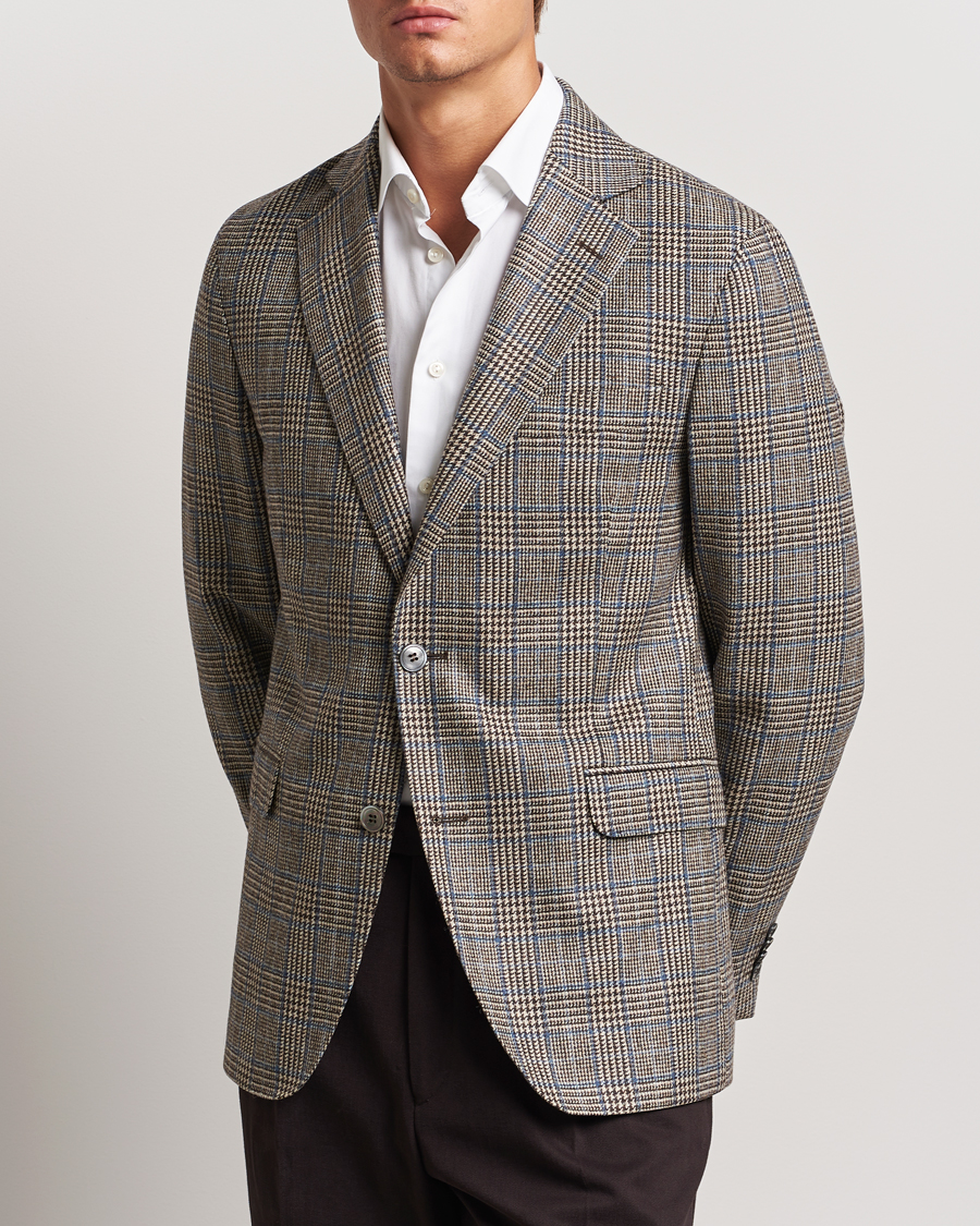 Hombres |  | Oscar Jacobson | Fogerty Prince of Wales Wool Blazer Beige