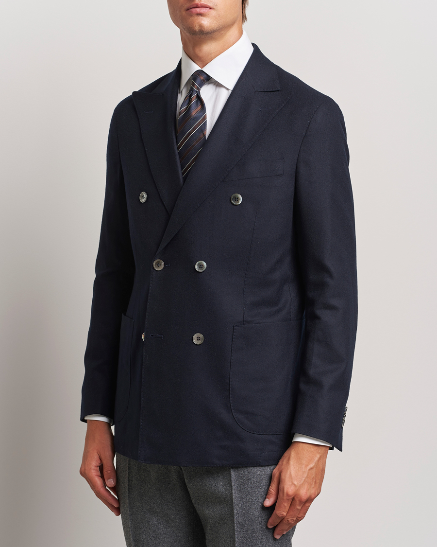 Hombres |  | Oscar Jacobson | Farris DB Super 150's Loro Piana Wool Blazer Navy