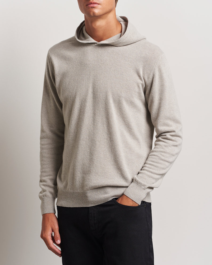 Hombres | Novedades | Oscar Jacobson | Pascal Wool/Cashmere Hoodie Beige