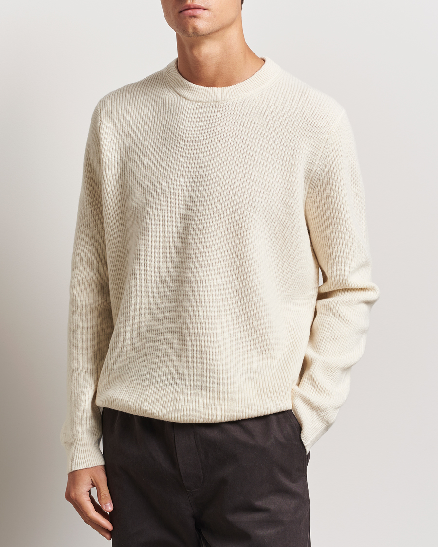 Hombres |  | Samsøe Samsøe | Isaks Knitted Crew Neck Clear Cream