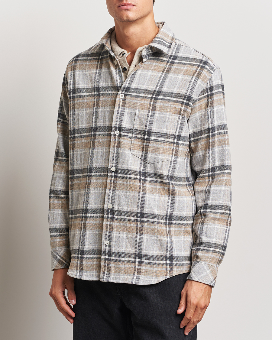 Hombres |  | Samsøe Samsøe | Damon Checked Shirt Beige/Grey