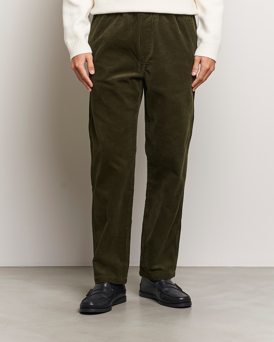 Hombres |  | Samsøe Samsøe | Jabari Corduroy Drawstring Trousers Forest Night