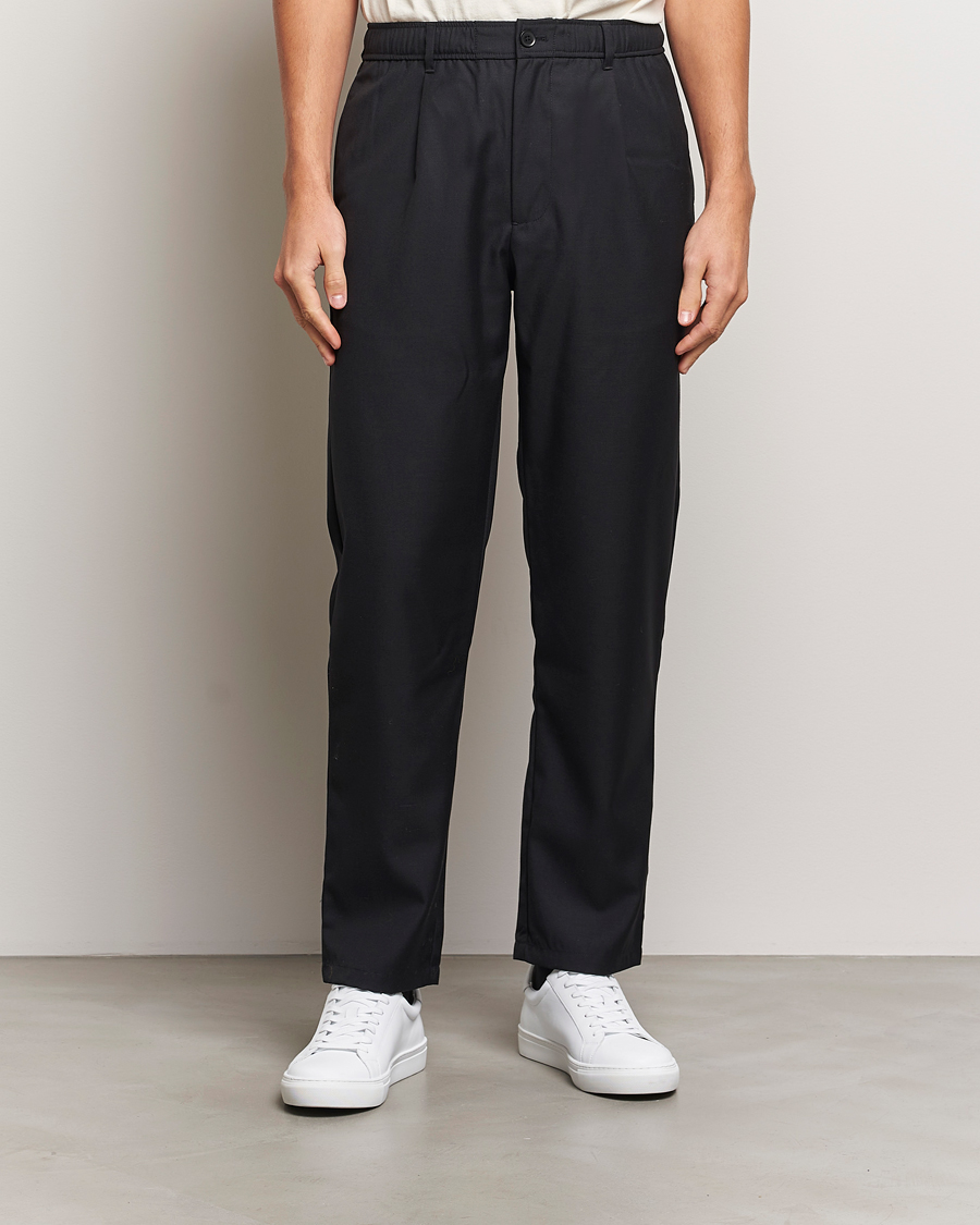 Hombres |  | Samsøe Samsøe | Bertil Pleated Drawstring Trousers Black