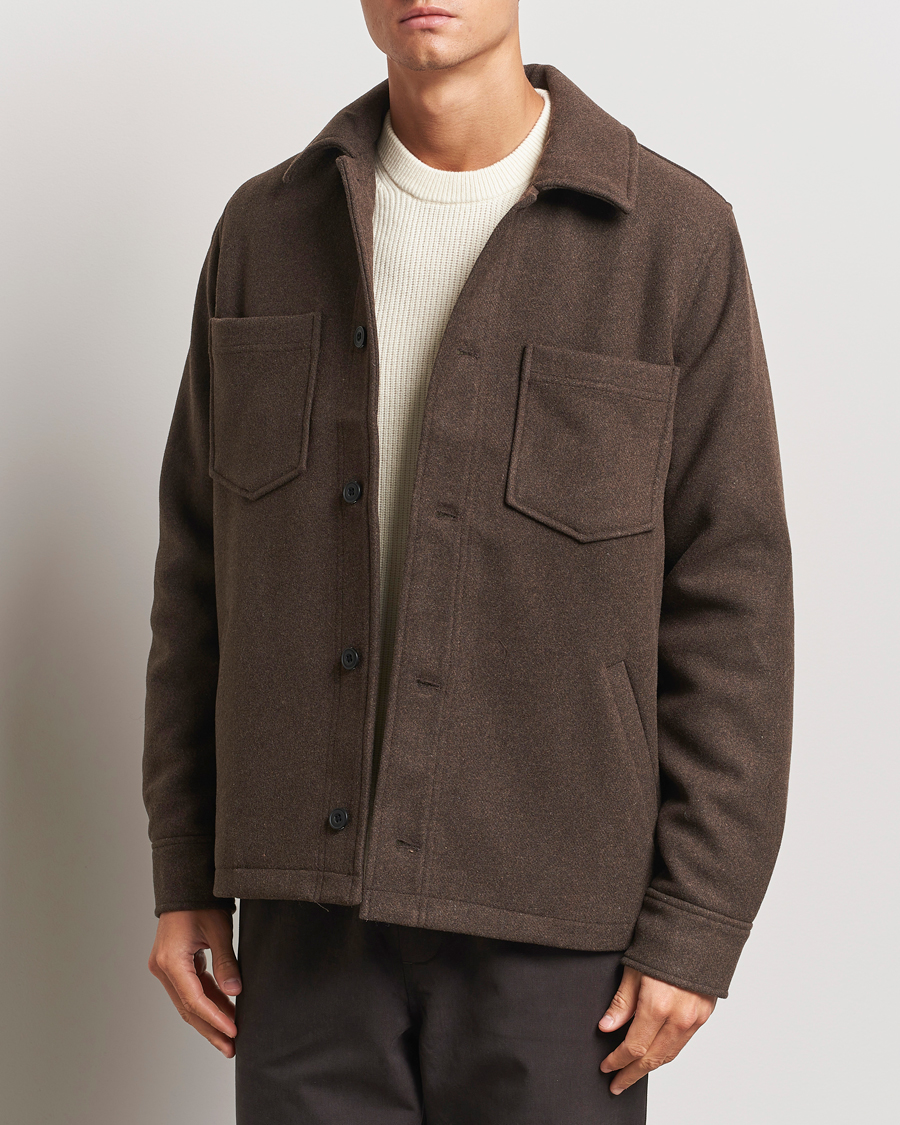 Hombres | Chaquetas minimalistas | Samsøe Samsøe | Pally Padded Shirt Jacket Chocolate Brown