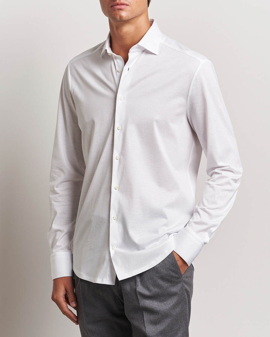 Hombres |  | Stenströms | Slimline Stretch Jersey Shirt White