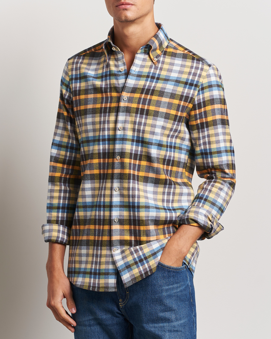 Hombres |  | Stenströms | Slimline Flannel Checked Shirt Multi