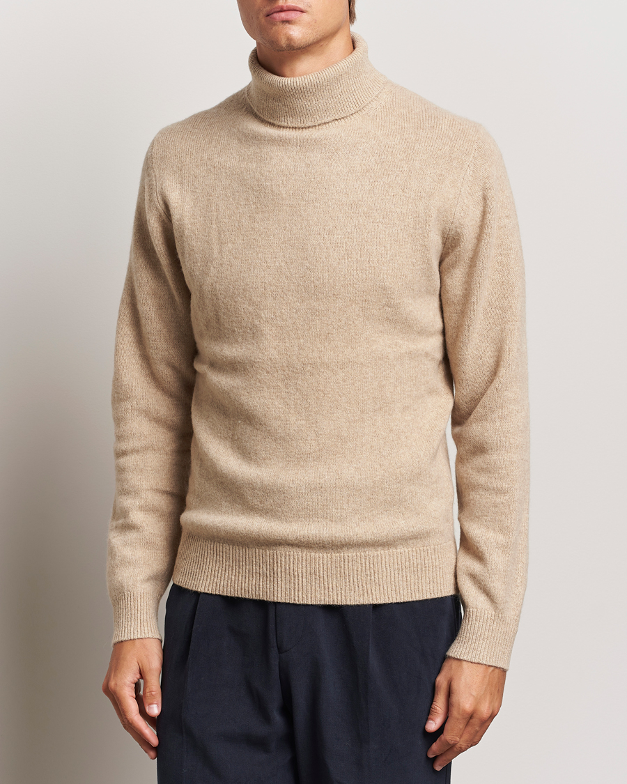 Hombres |  | Stenströms | Knitted Yak/Merino Rollneck Beige