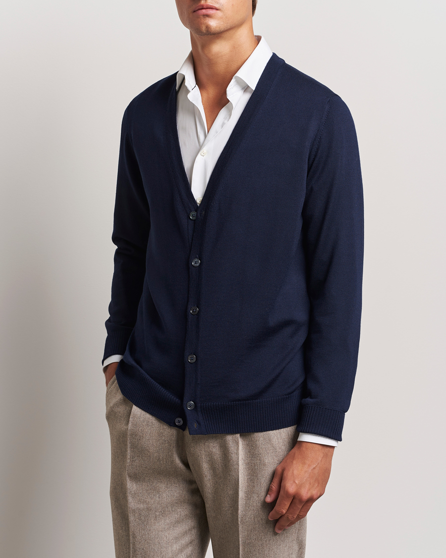 Hombres |  | Stenströms | Merino Cardigan Navy