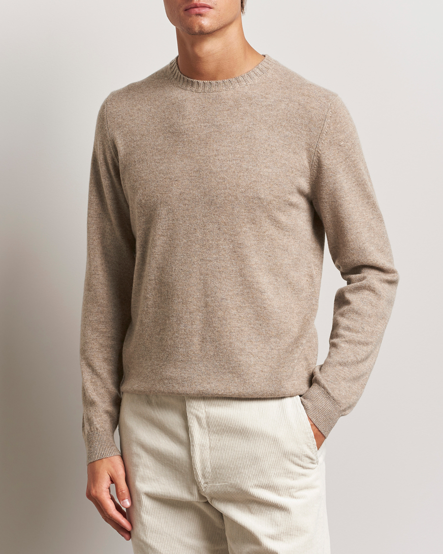 Hombres | Jerséis de cachemira | Stenströms | Cashmere Crewneck Beige