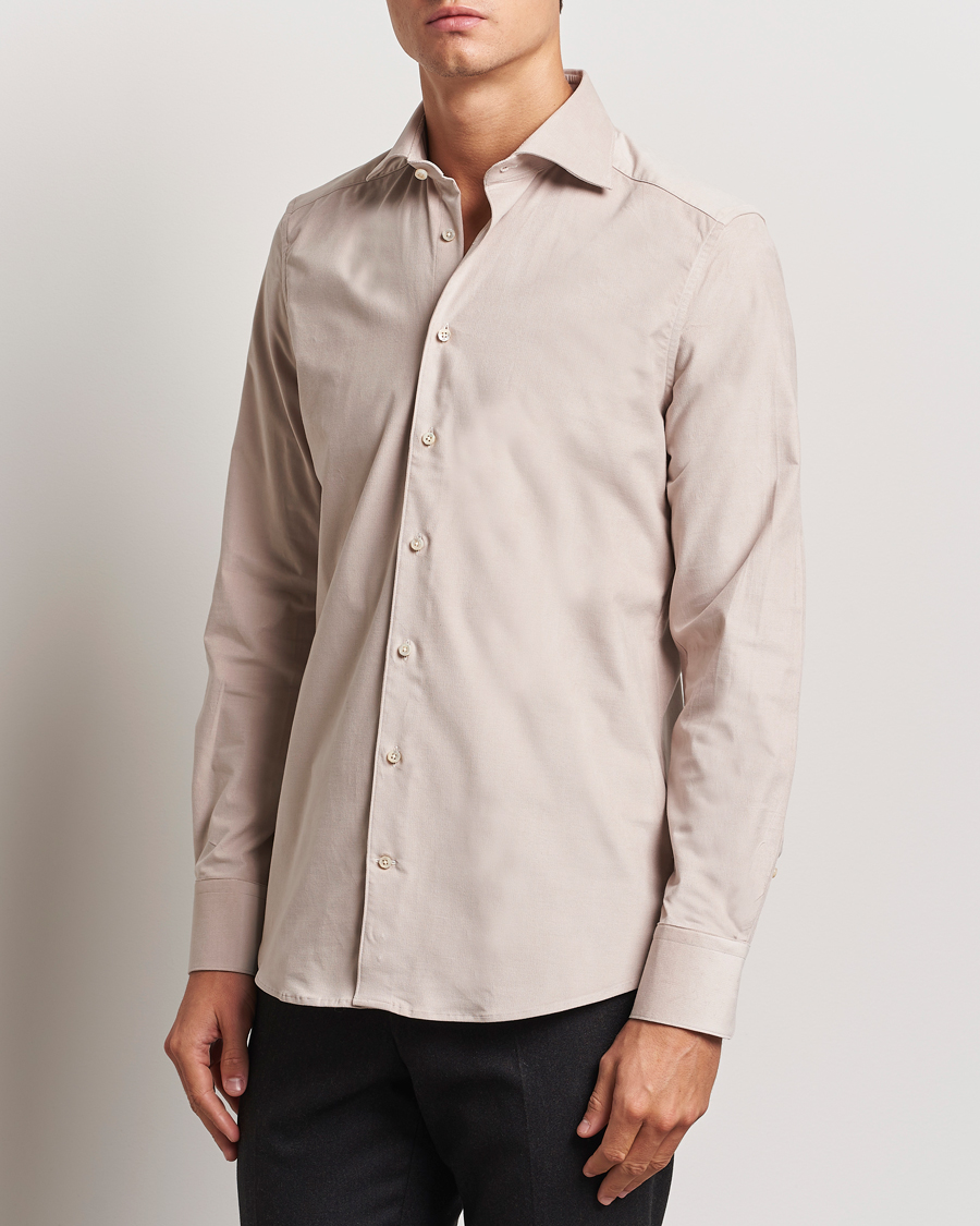 Hombres |  | Stenströms | 1899 Velvet Baby Corduroy Shirt Beige