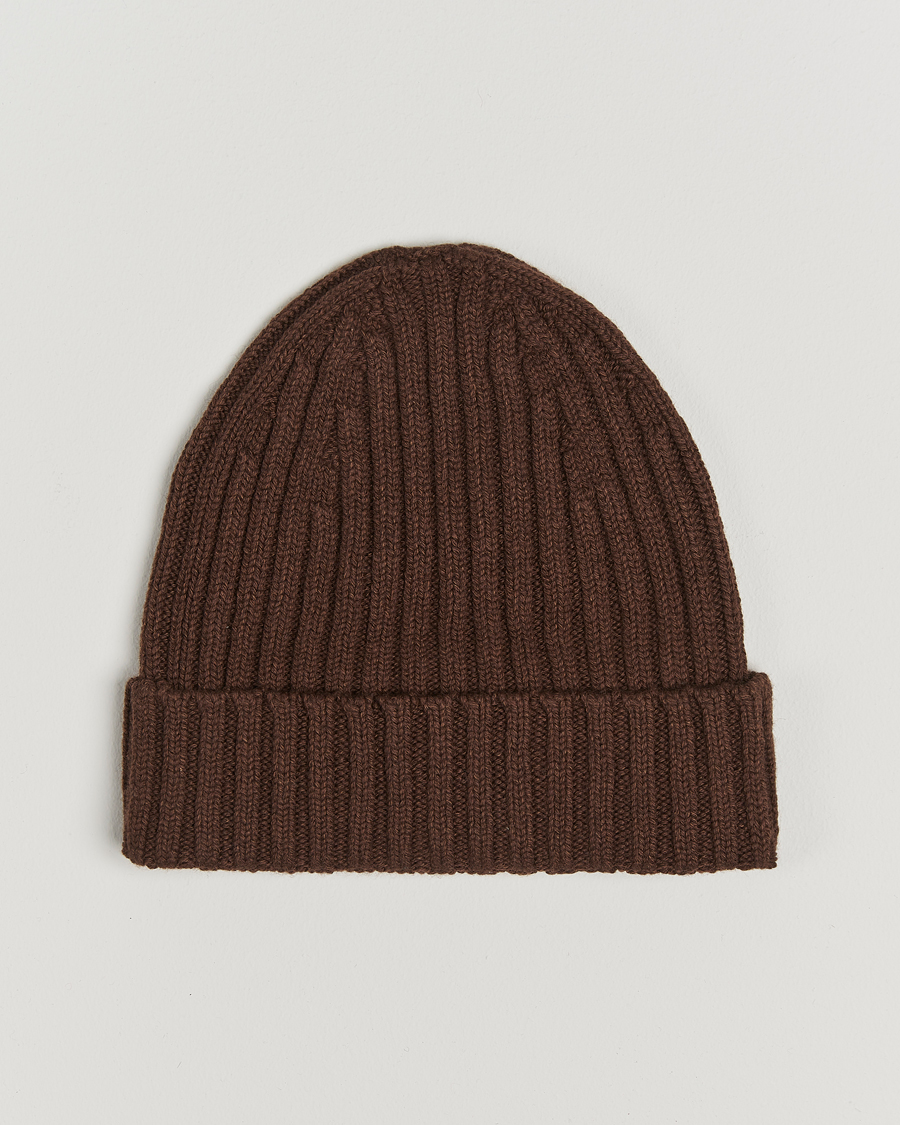 Hombres |  | Stenströms | Ribbed Cotton/Cashmere Hat Brown