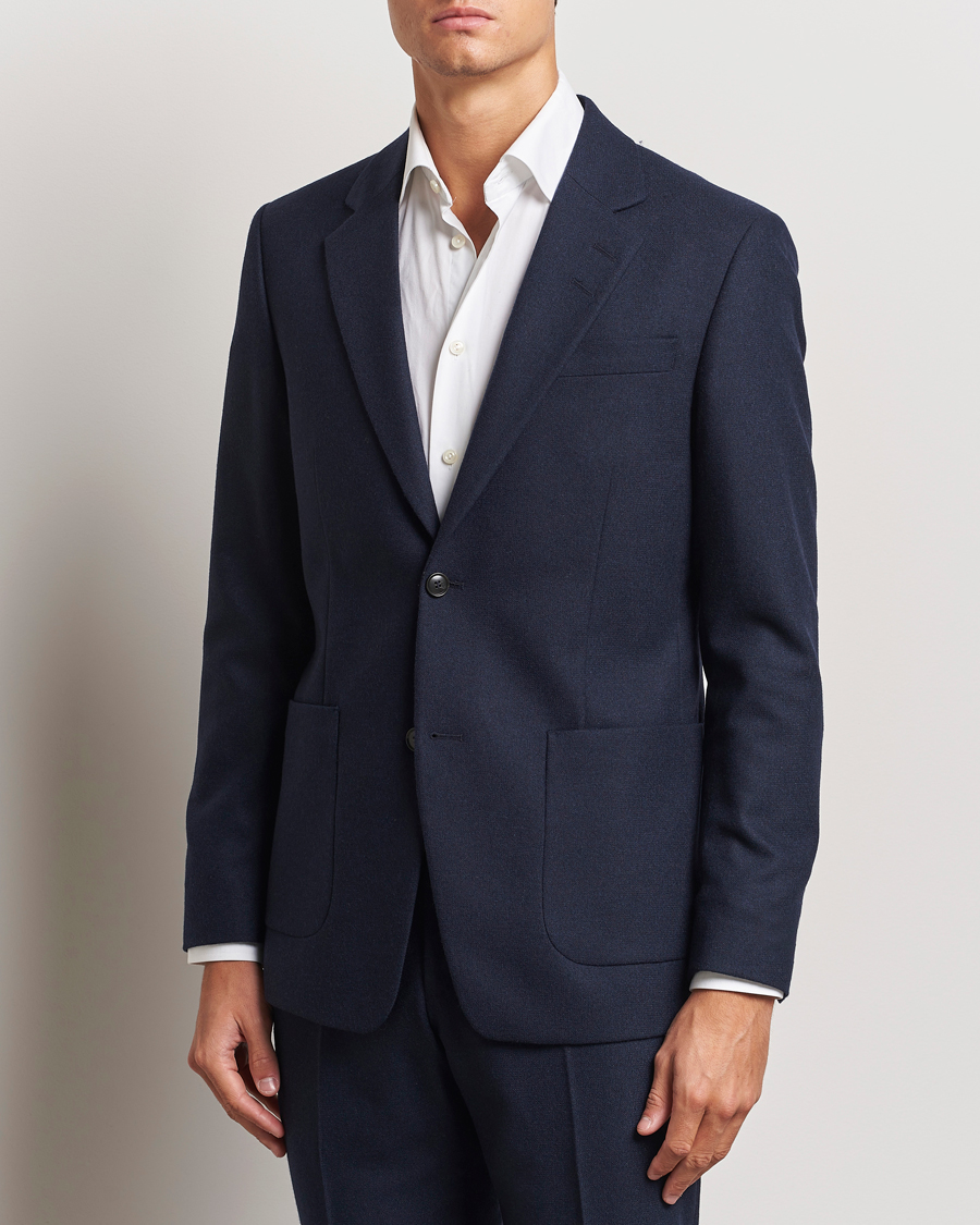 Hombres |  | Tiger of Sweden | Justin Brushed Wool Blazer Sea Blue