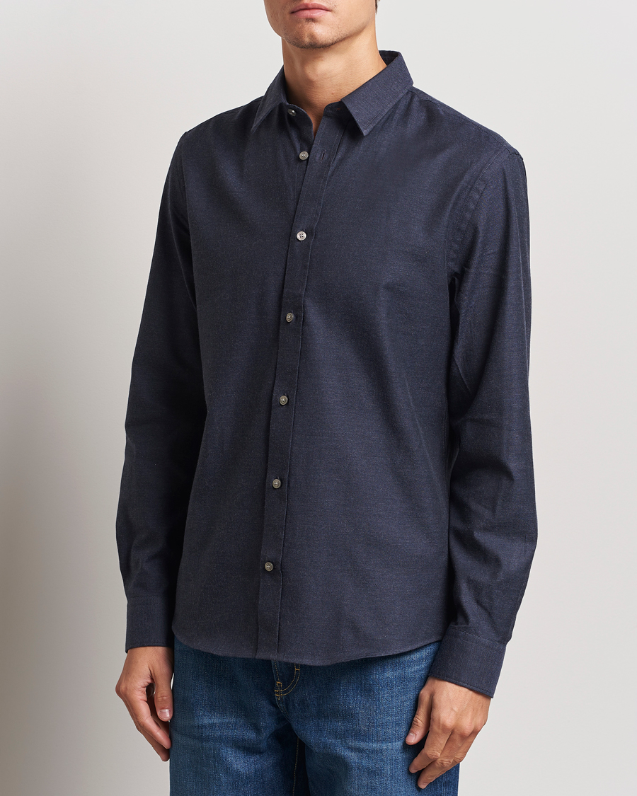 Hombres |  | Tiger of Sweden | Spenser Brushed Twill Shirt Sea Blue