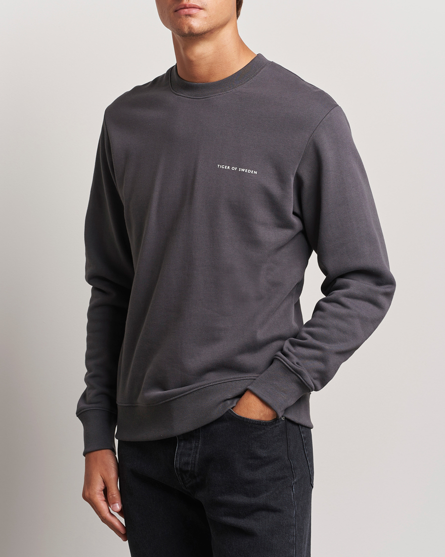 Hombres | Ropa | Tiger of Sweden | Emerson Crew Neck Sweatshirt Charcoal