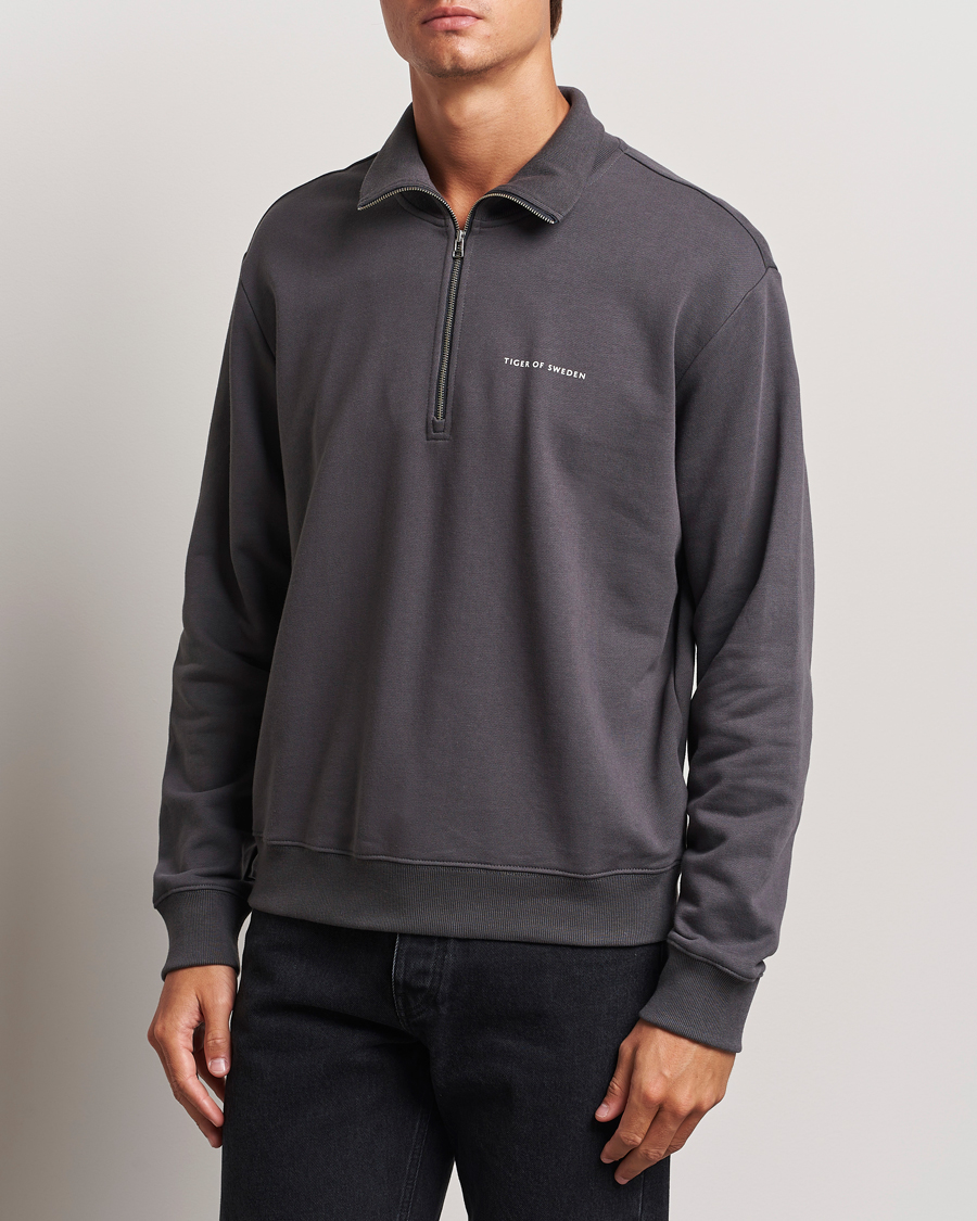 Hombres |  | Tiger of Sweden | Marlon Half Zip Sweatshirt Charcoal