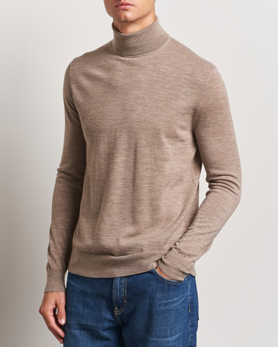 Hombres |  | Tiger of Sweden | Nevile Extra Fine Merino Polo Beige Melange