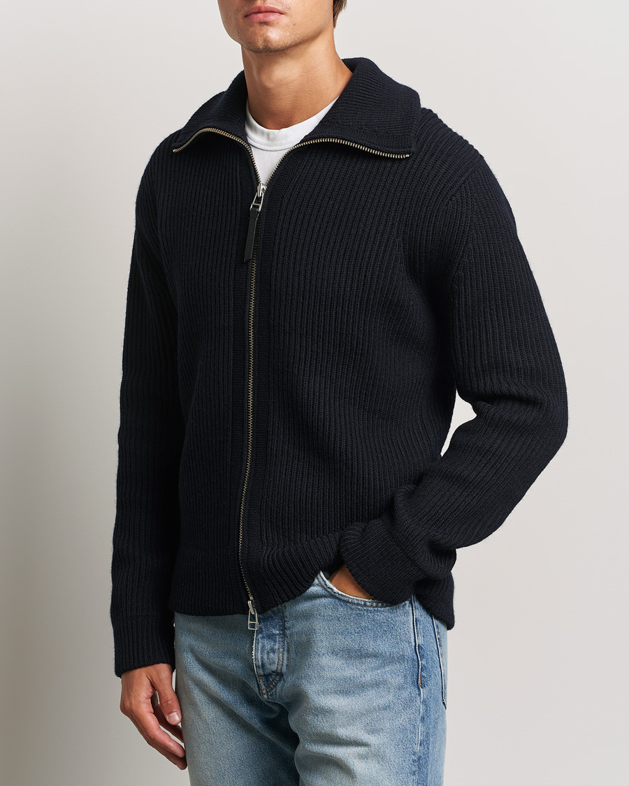 Hombres |  | Tiger of Sweden | Niall Heavy Knitted Full Zip Light Ink