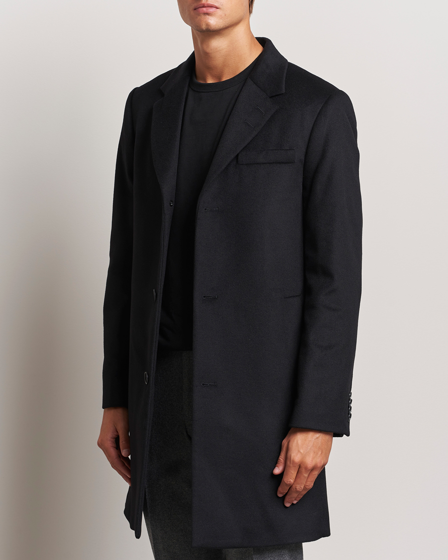 Hombres | Business & Beyond - Formal | Tiger of Sweden | Finnan Wool/Cashmere Coat Black