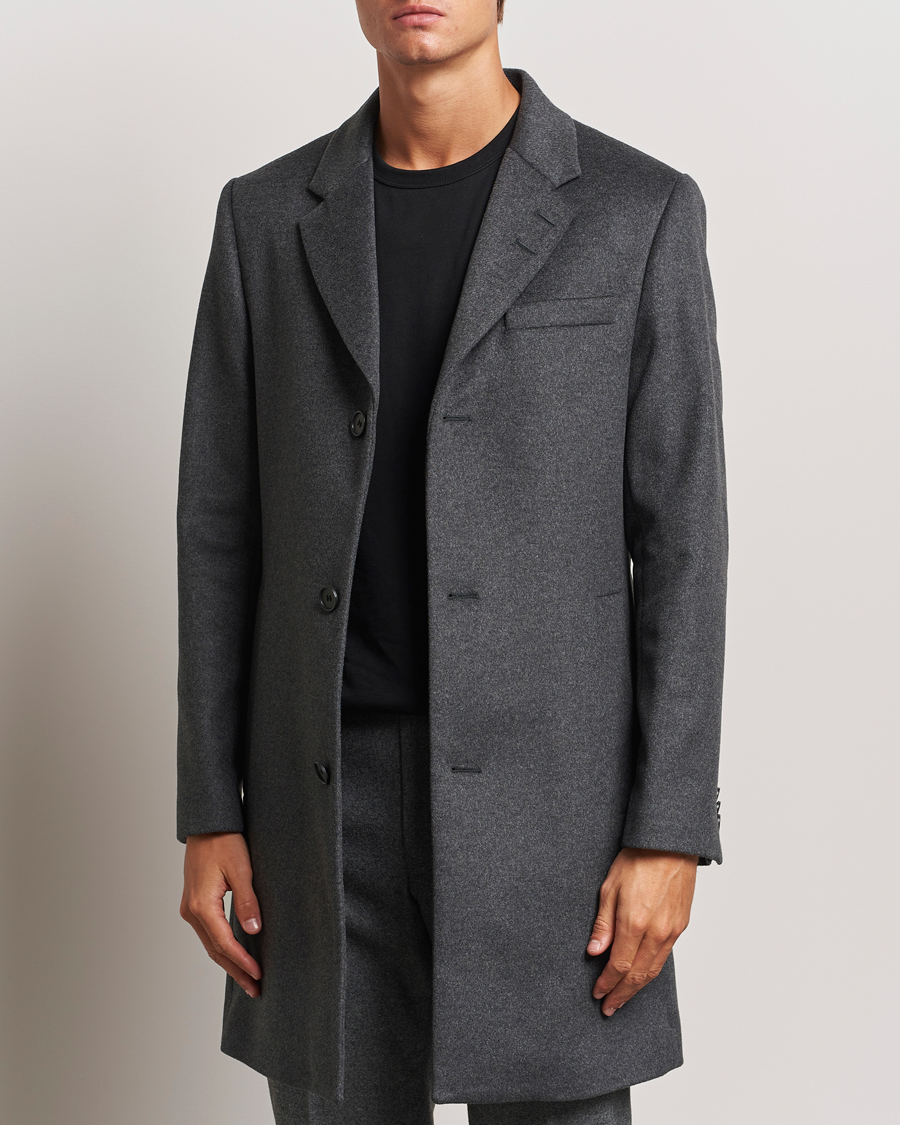 Hombres | Business & Beyond - Formal | Tiger of Sweden | Finnan Wool/Cashmere Coat Grey Melange