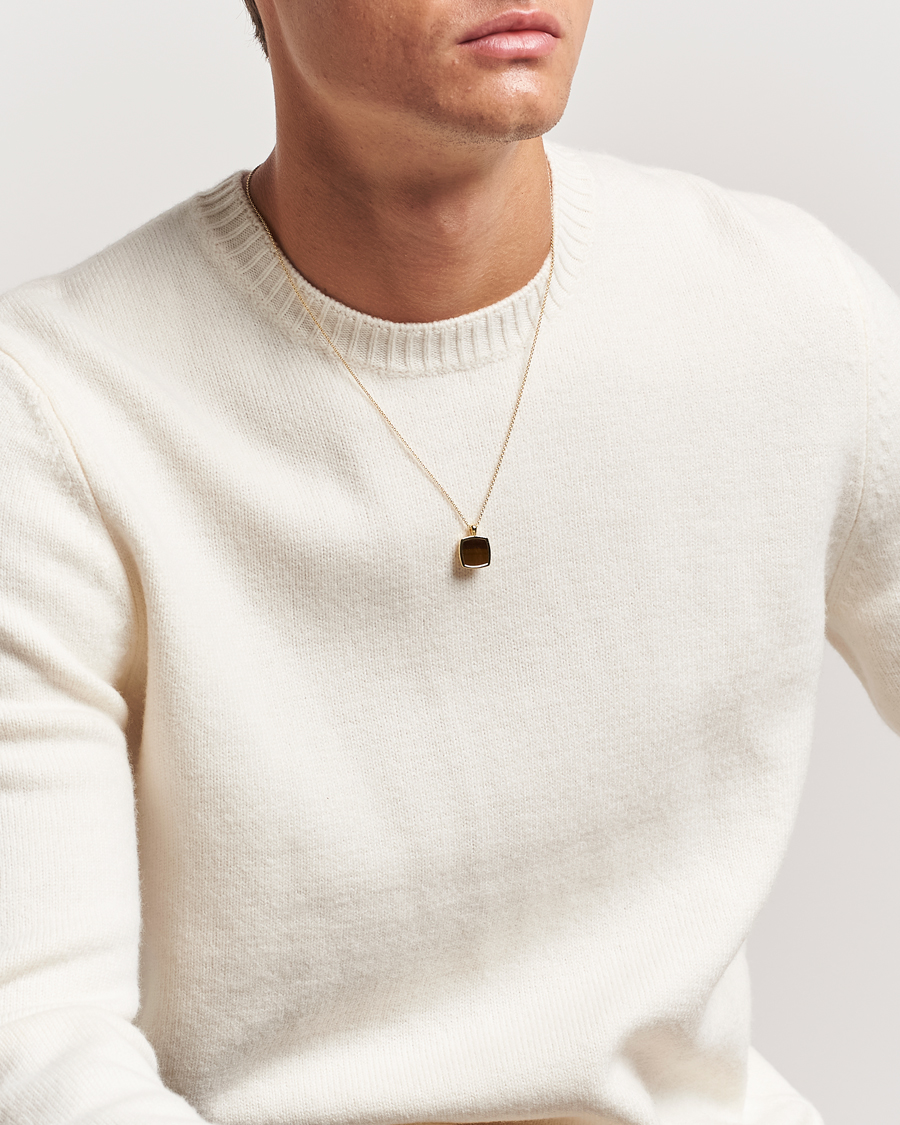 Hombres |  | Tom Wood | Cushion Pendant Tiger Eye Gold