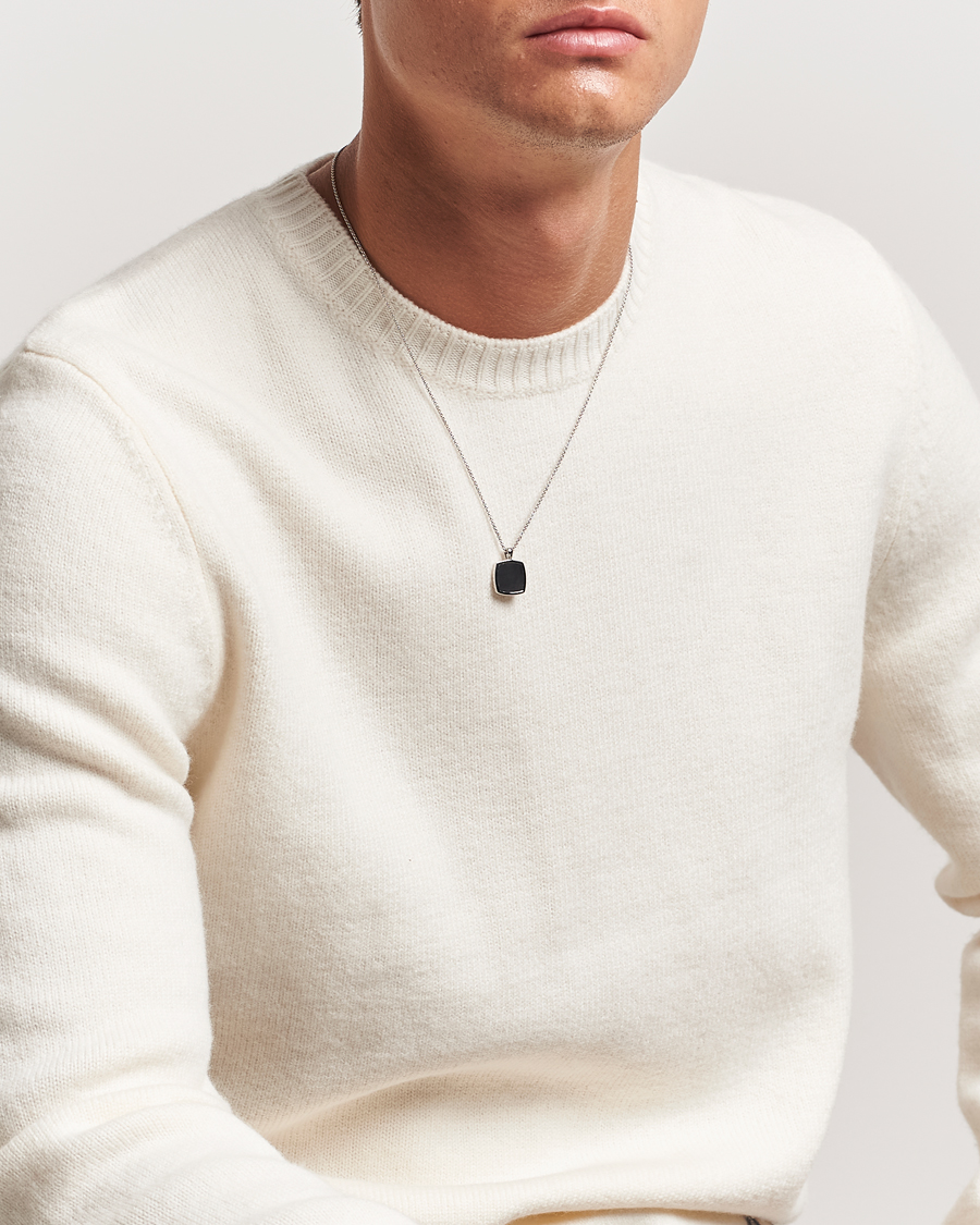 Hombres |  | Tom Wood | Cushion Pendant Onyx Silver