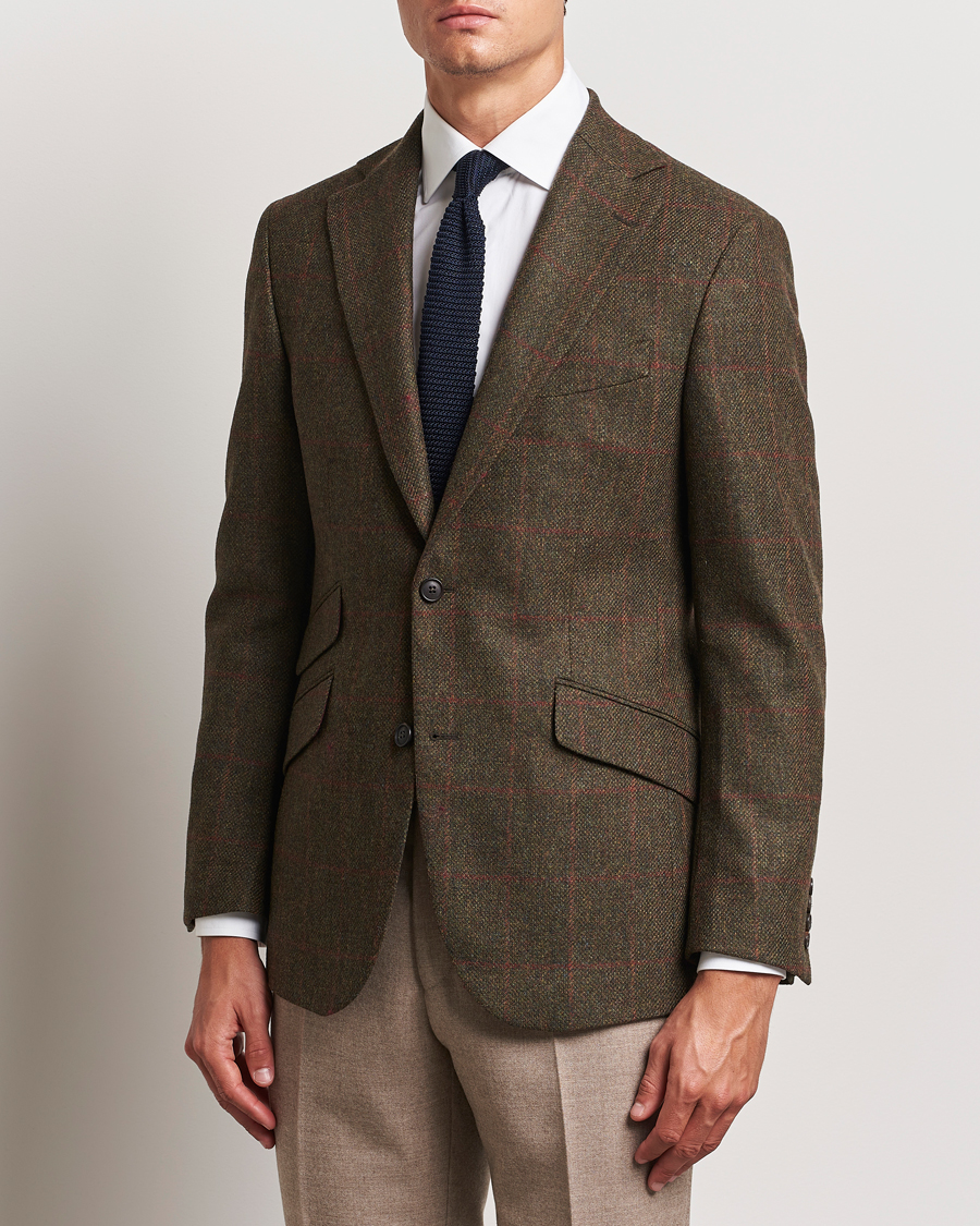 Hombres |  | Walker Slater | Edward Lambswool Windowpane Blazer Green